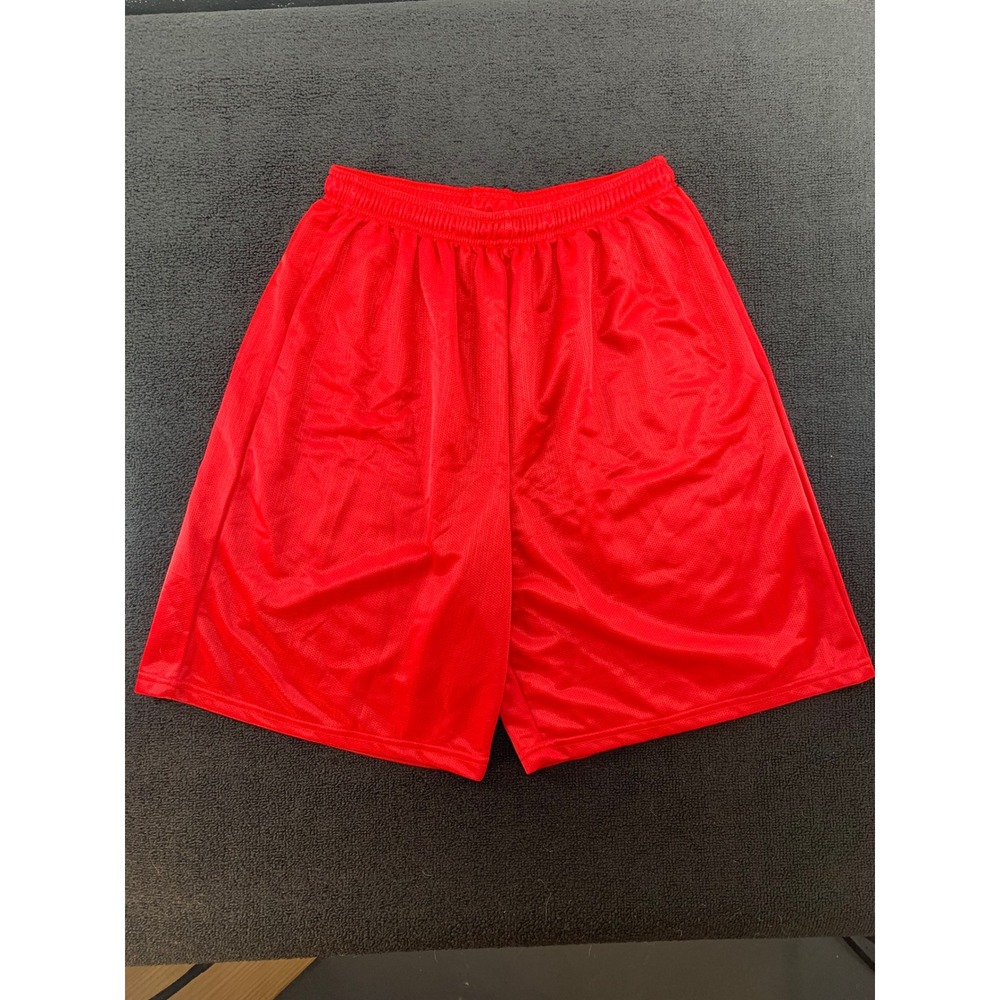 CHAMPPRO Sports Red Athletic Mesh Basketball Shorts Adult‎ L Lightweight Gym